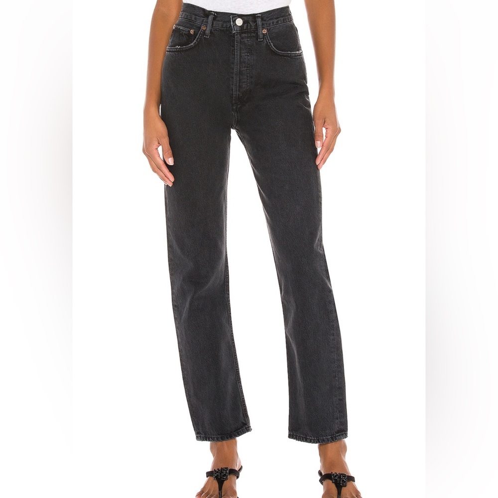 Agolde Women's Straight Leg Jeans in Charcoal